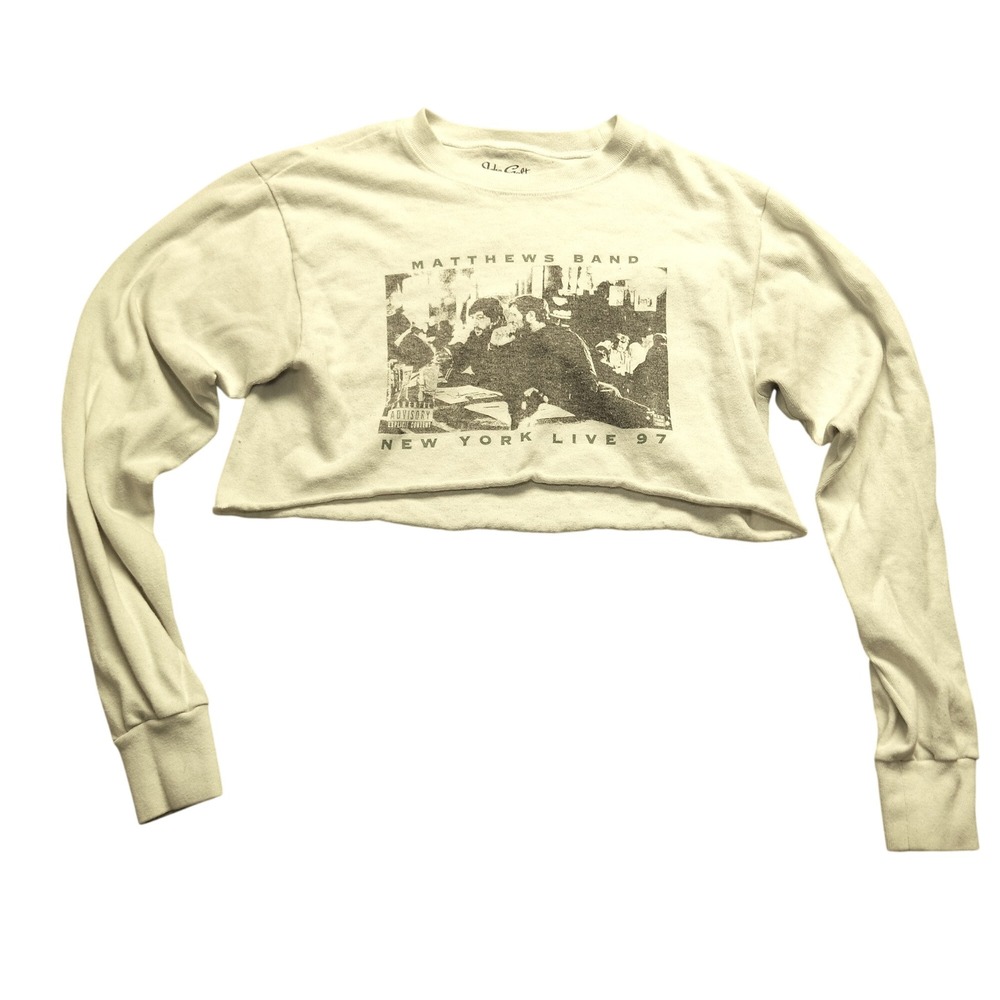 Women's John Galt Brandy Melville Matthews Band Crop Top Cream 90s Style Size S